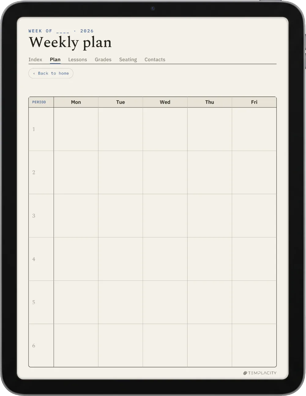 The Planner · Teacher iPad page 3