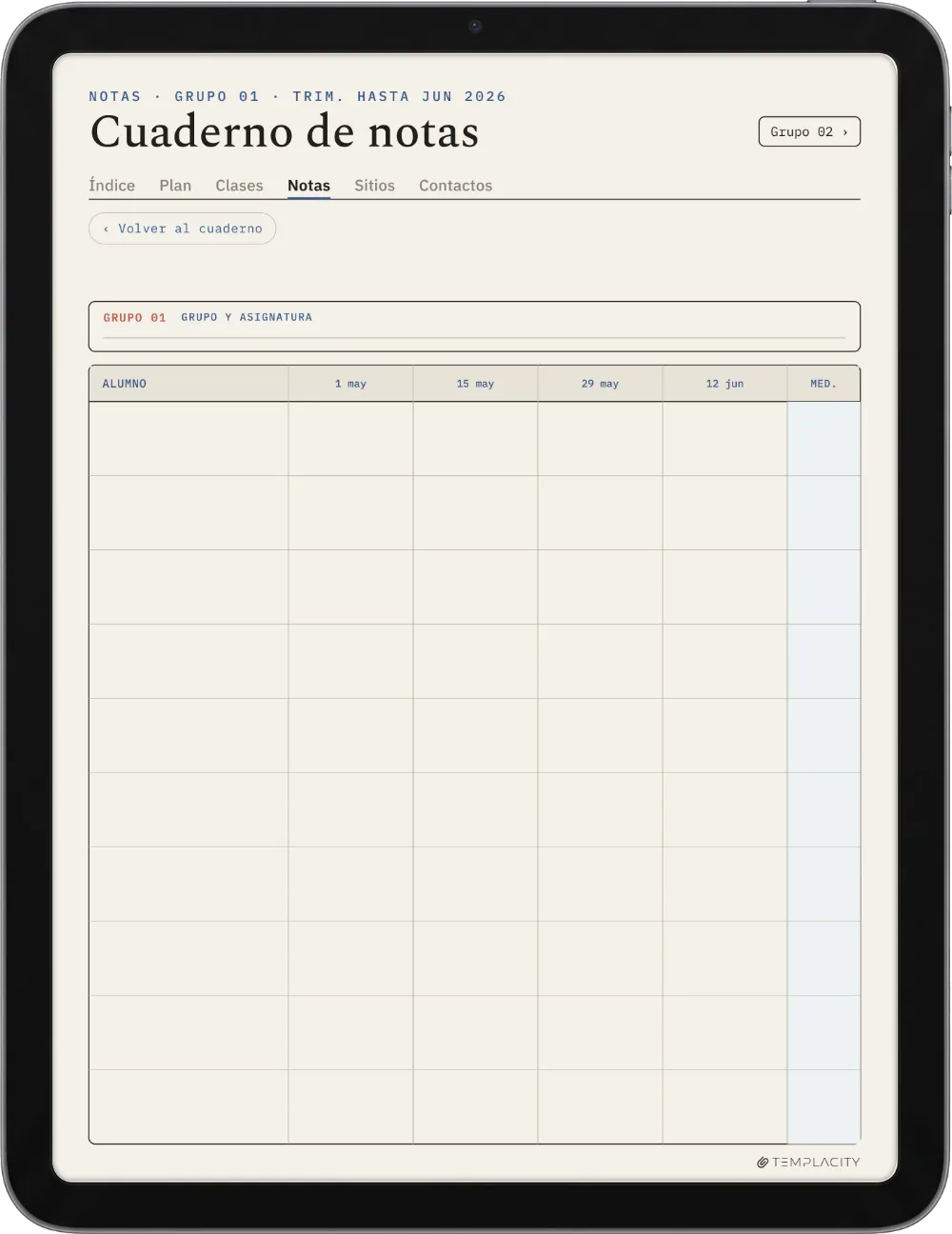 The Planner · Docente iPad página 2