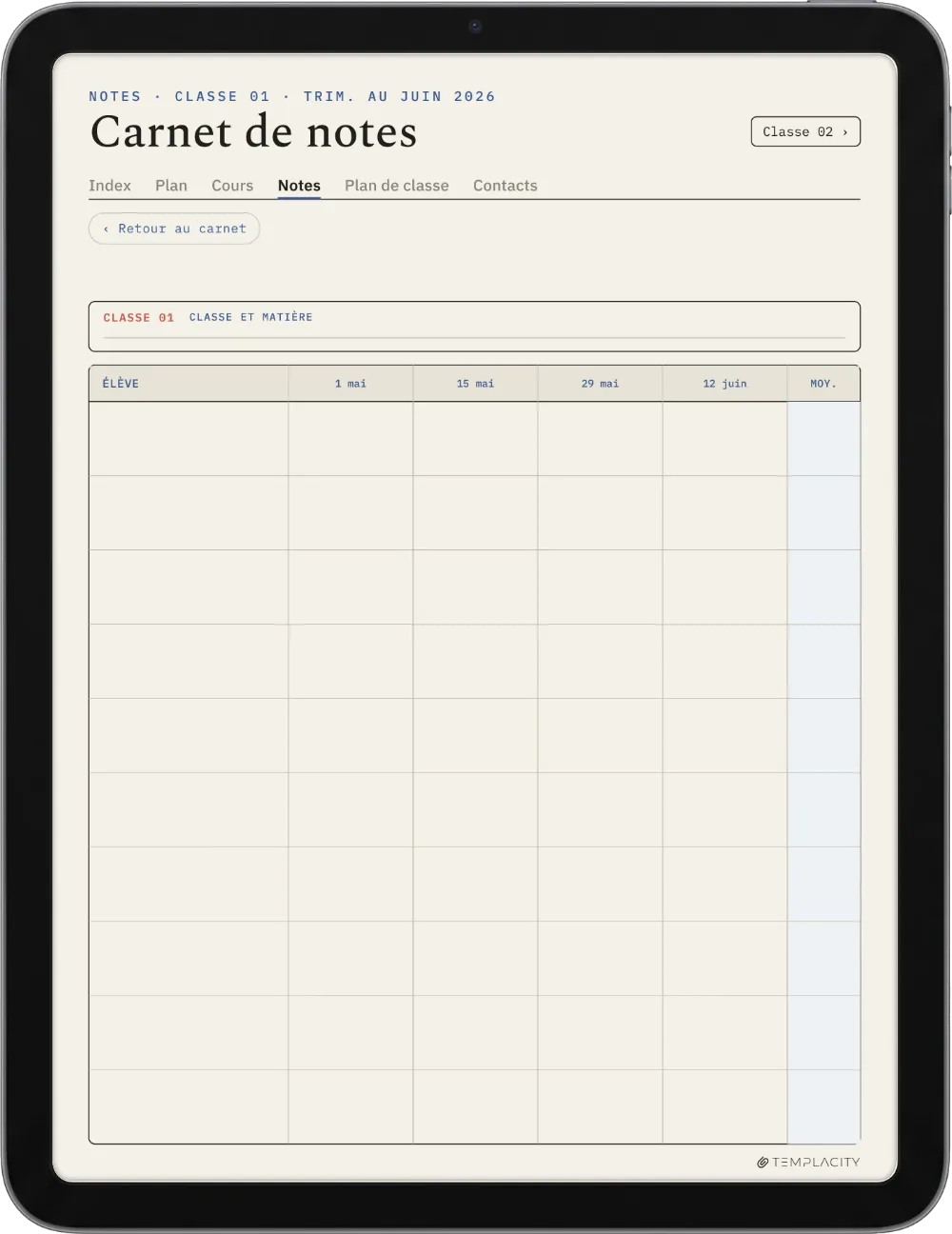 The Planner · Enseignant iPad page 2