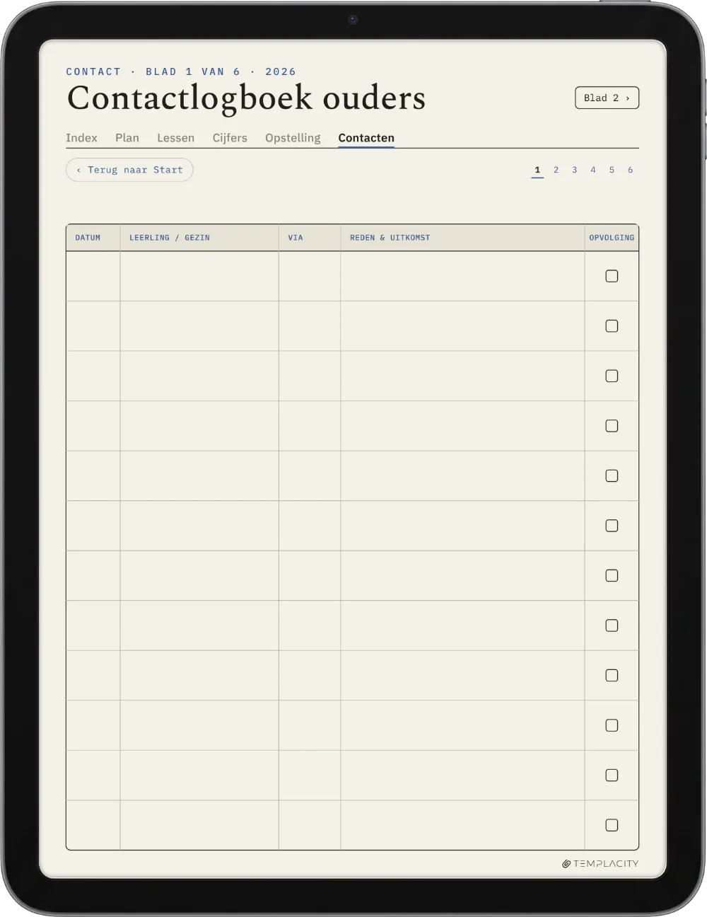 The Planner · Docent iPad pagina 5