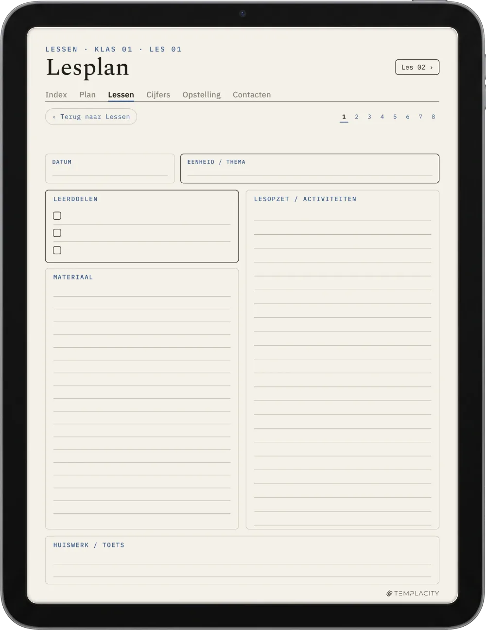 The Planner Het lesplan