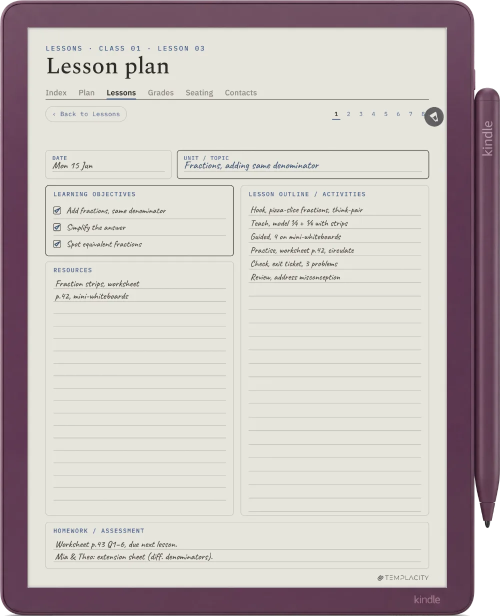 The Planner on the Kindle Scribe Colorsoft