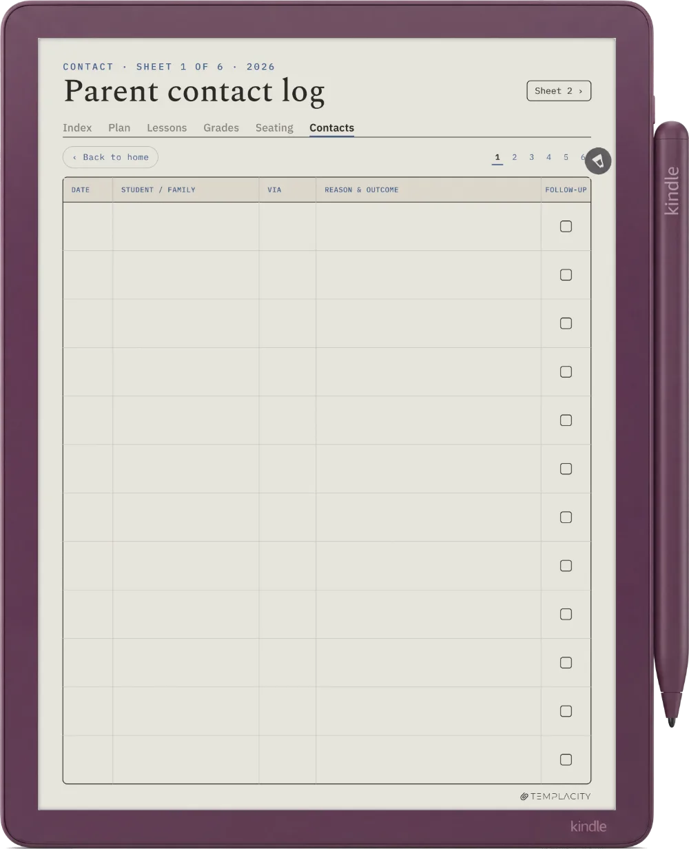 The Planner · Teacher Kindle Scribe Colorsoft page 5