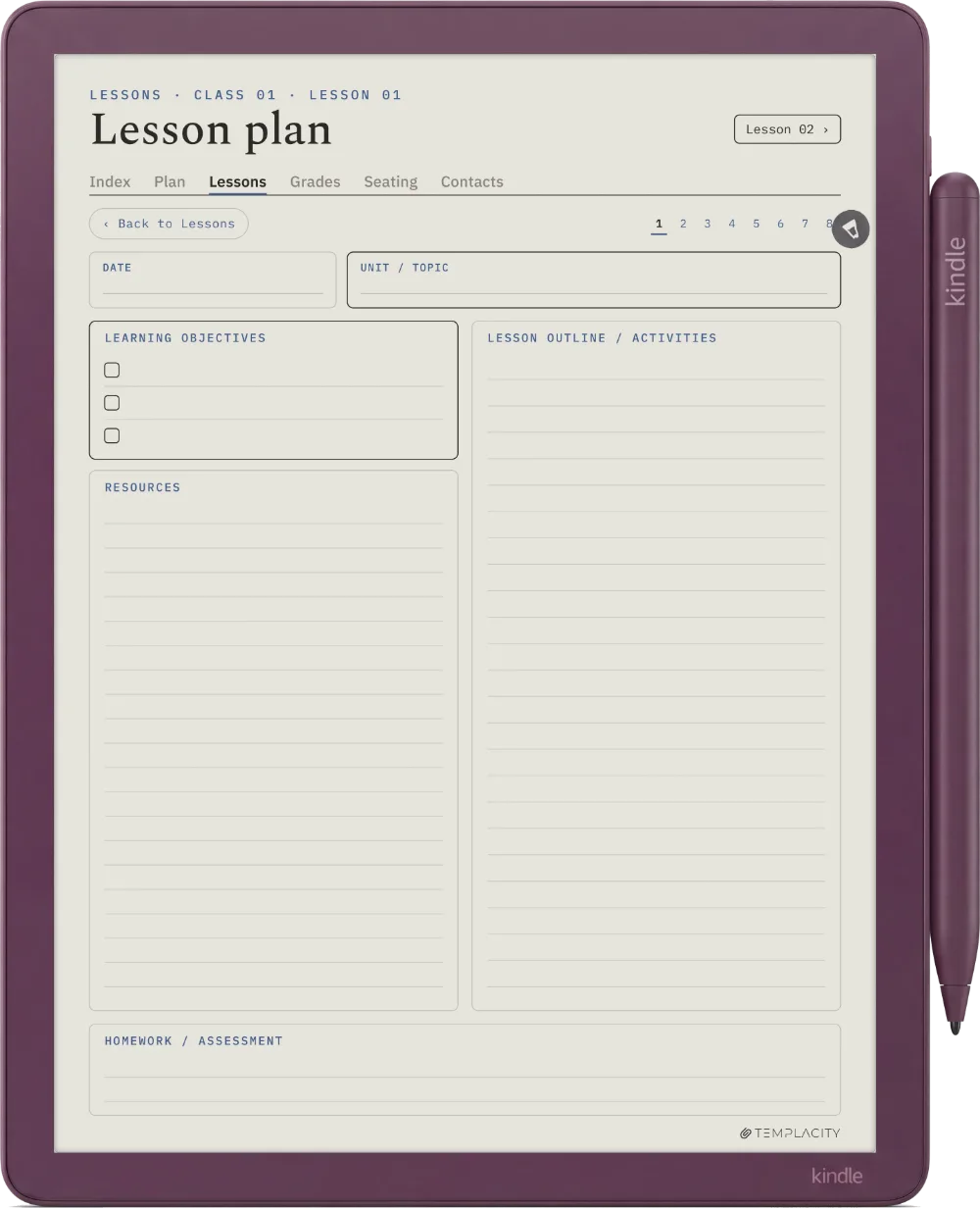 The Planner The Lesson Plan