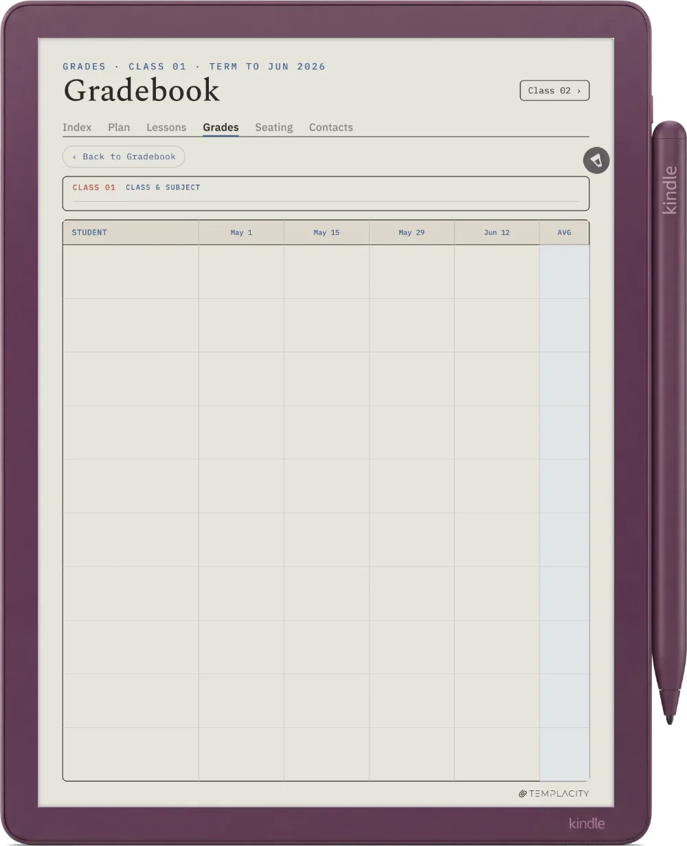 The Planner · Teacher Kindle Scribe Colorsoft page 2