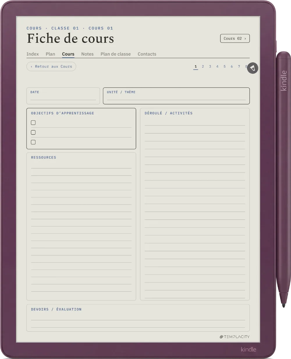 The Planner · Enseignant Kindle Scribe Colorsoft page 1