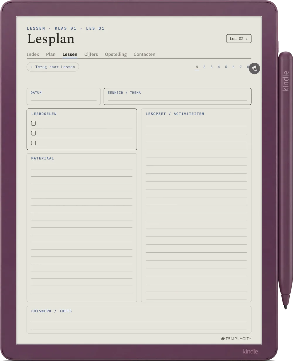 The Planner Het lesplan
