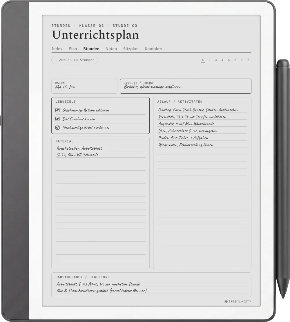 The Planner auf dem Kindle Scribe