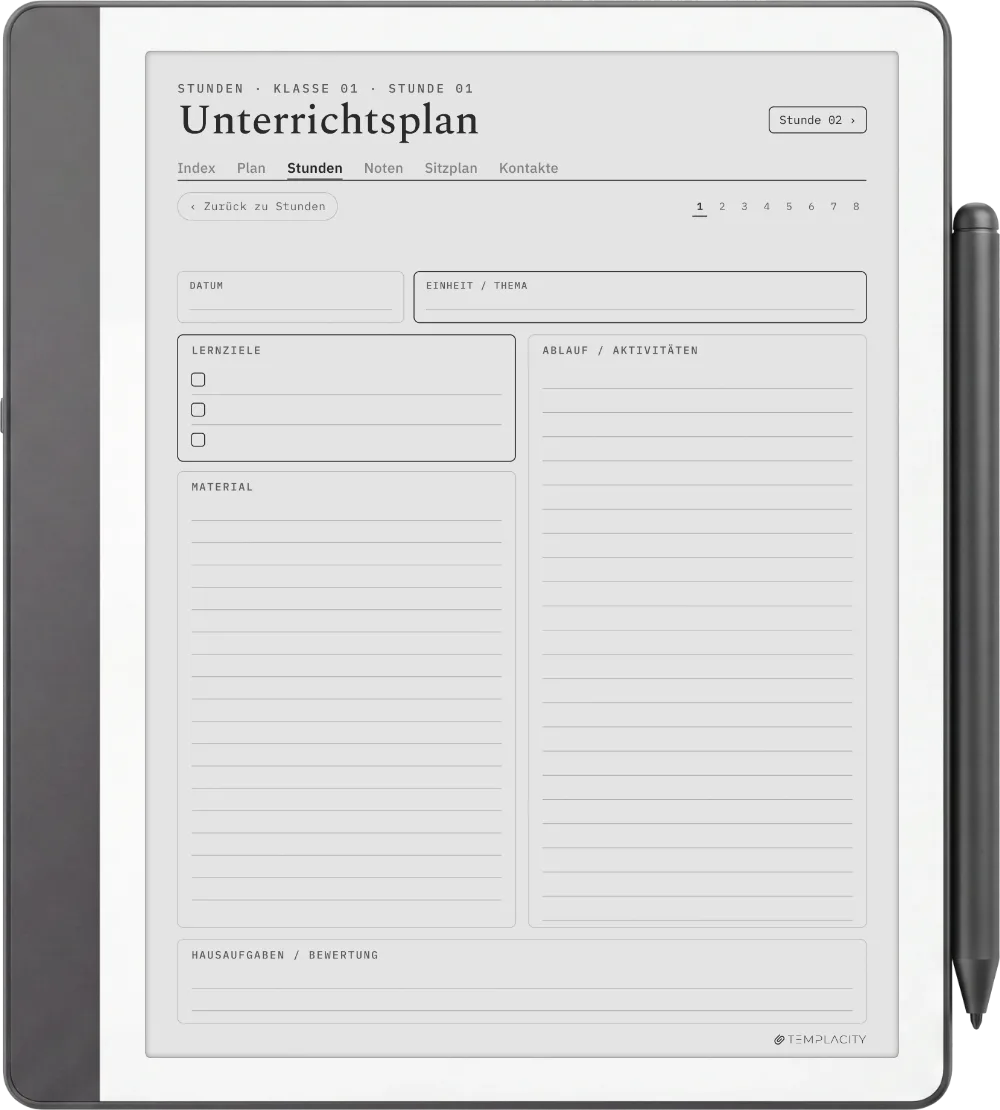 Der Planer: Der Unterrichtsplan