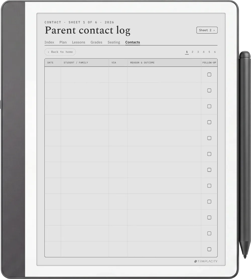 The Planner · Teacher Kindle Scribe page 5