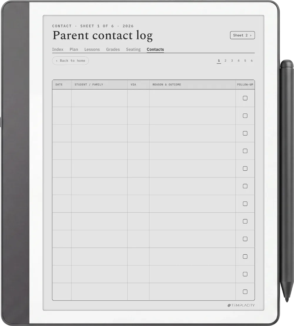 The Planner · Teacher Kindle Scribe page 5