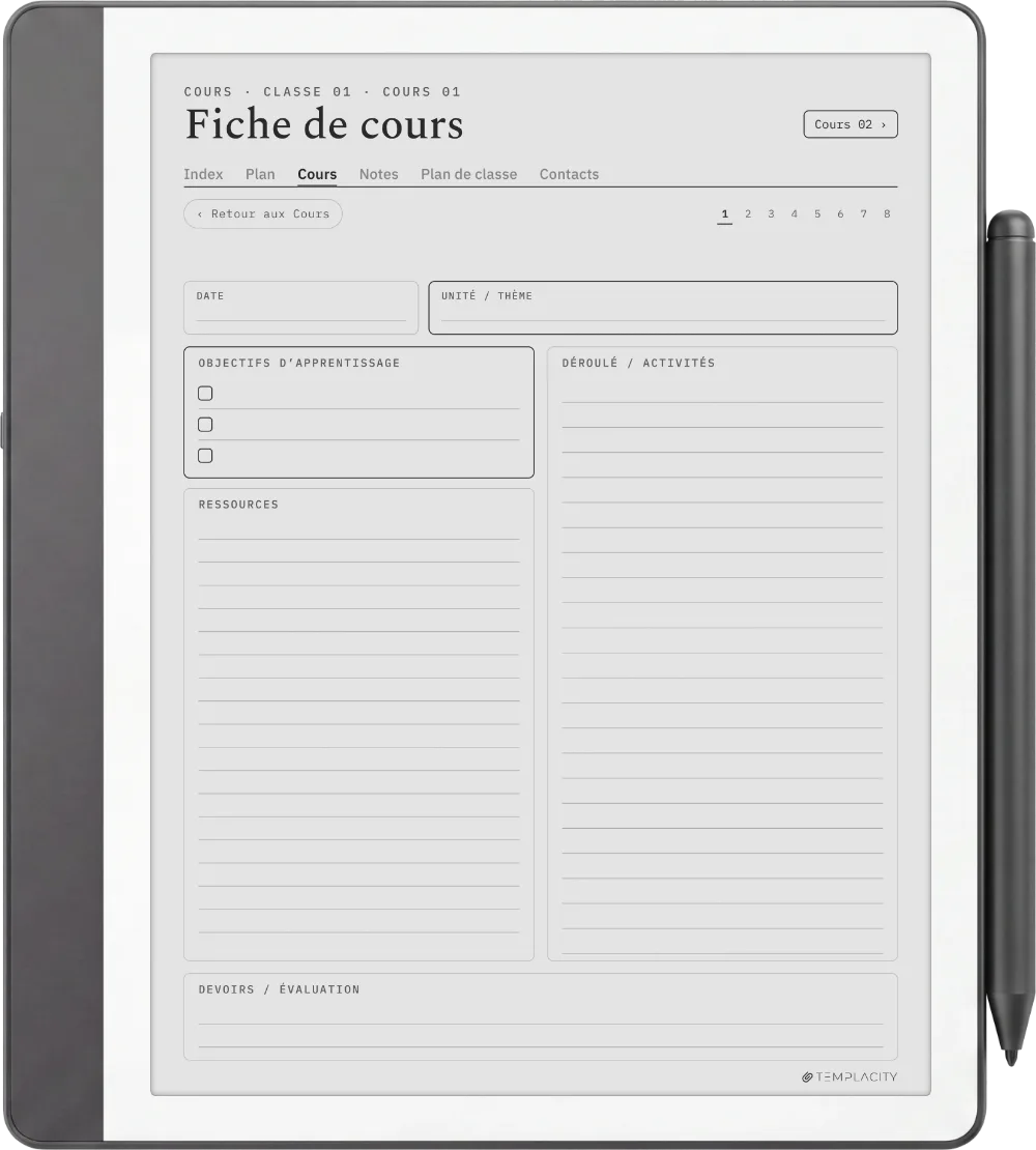The Planner · Enseignant Kindle Scribe page 1