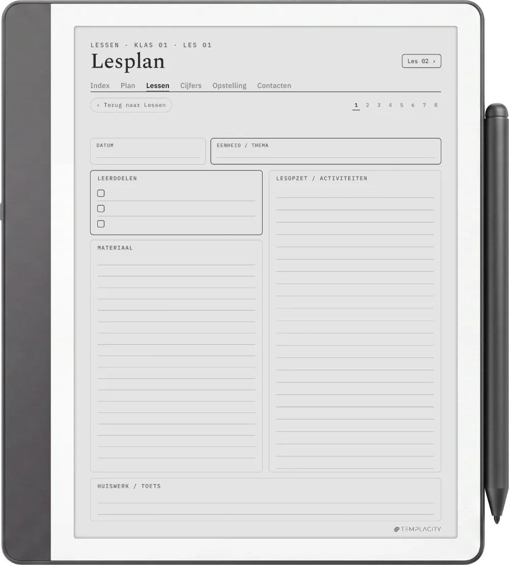 The Planner Het lesplan