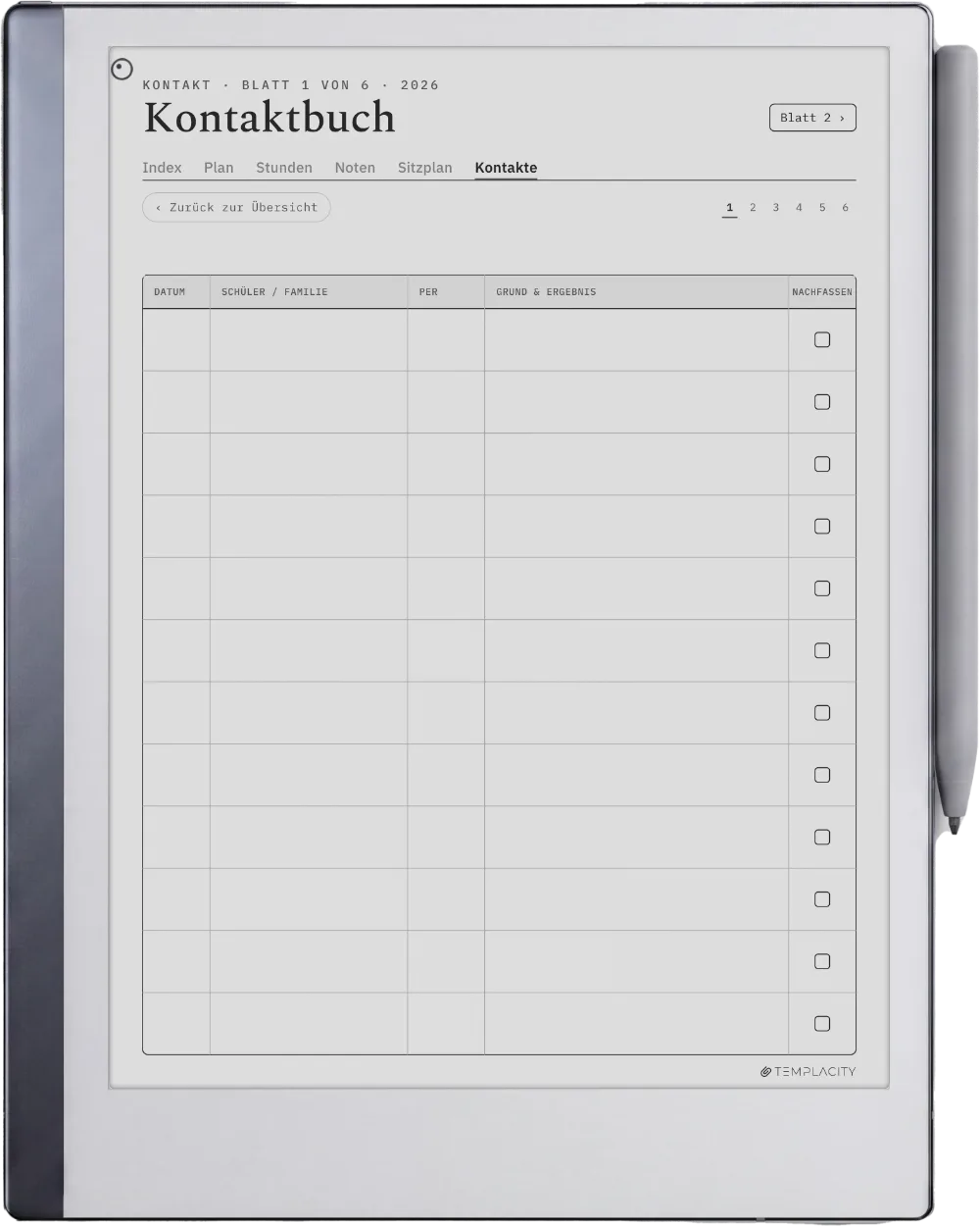 The Planner · Lehrer reMarkable 2 Seite 5