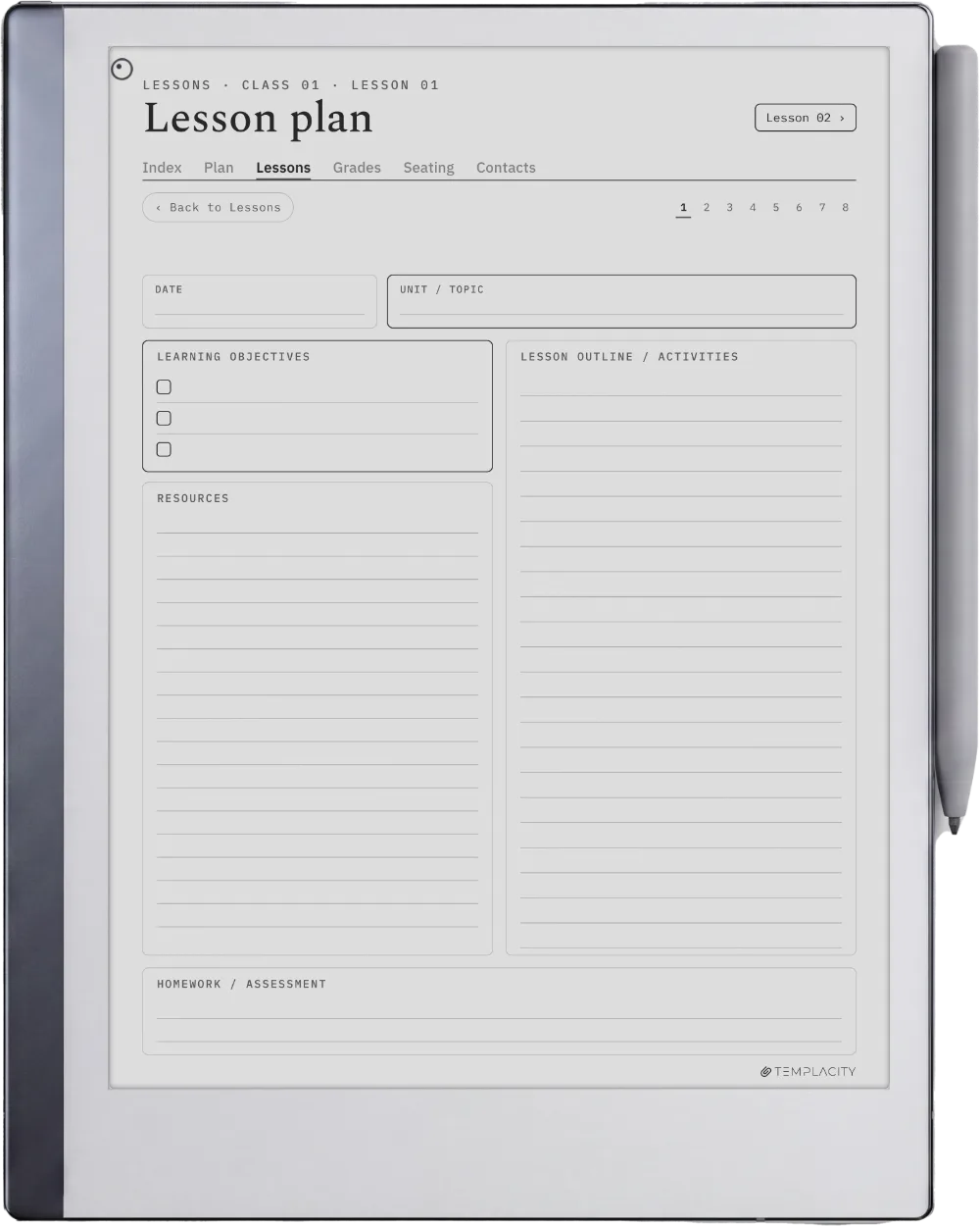 The Planner The Lesson Plan