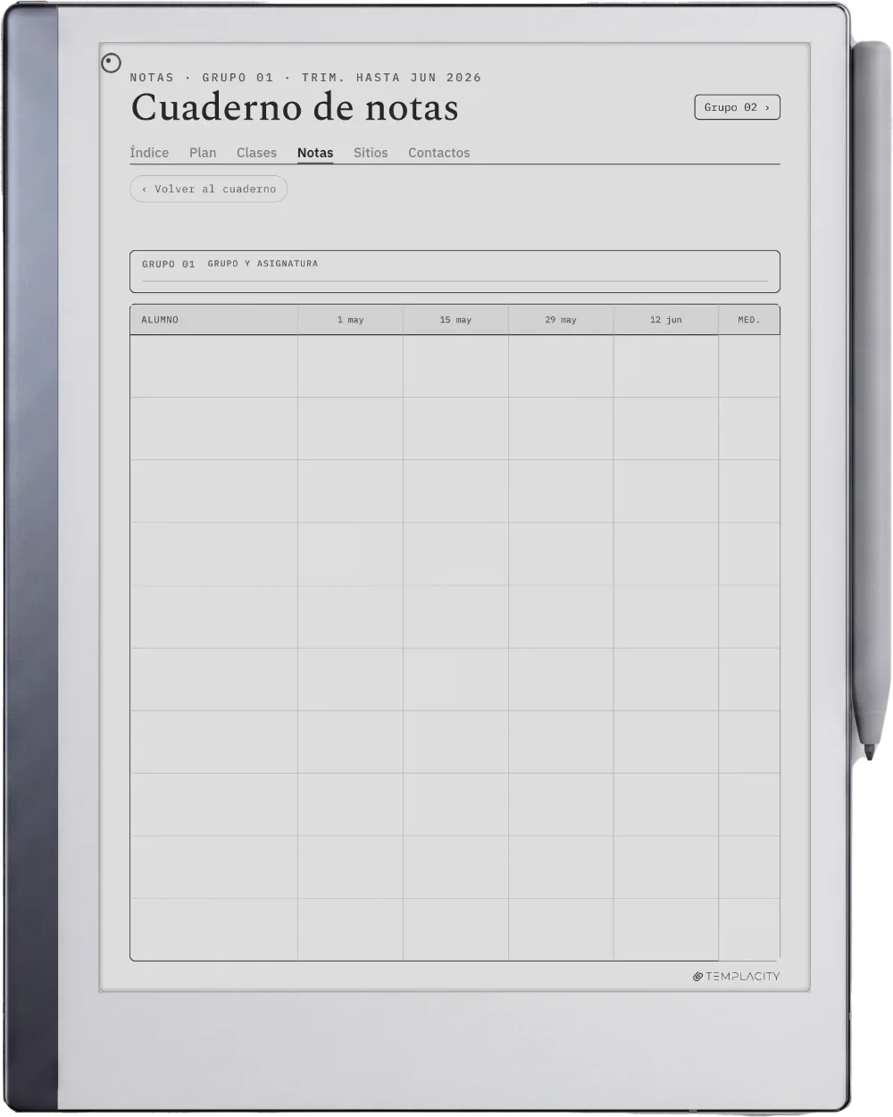 The Planner · Docente reMarkable 2 página 2