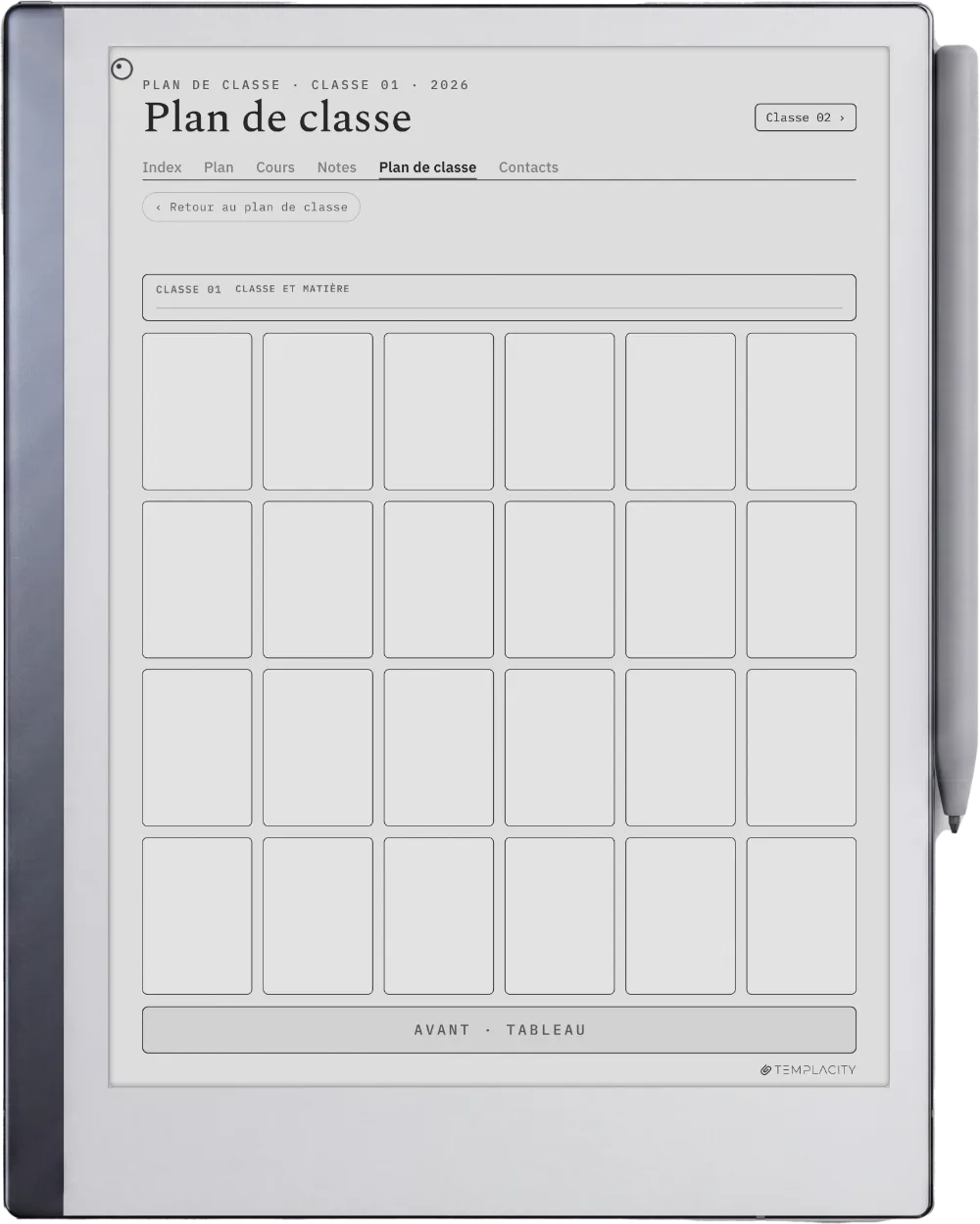 The Planner · Enseignant reMarkable 2 page 4