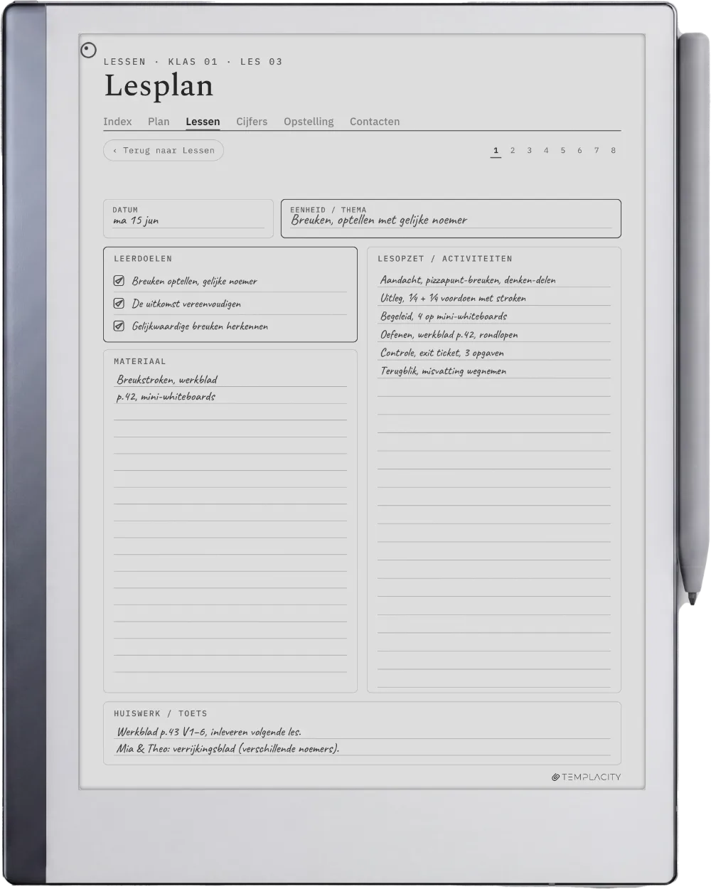 The Planner op de reMarkable 2