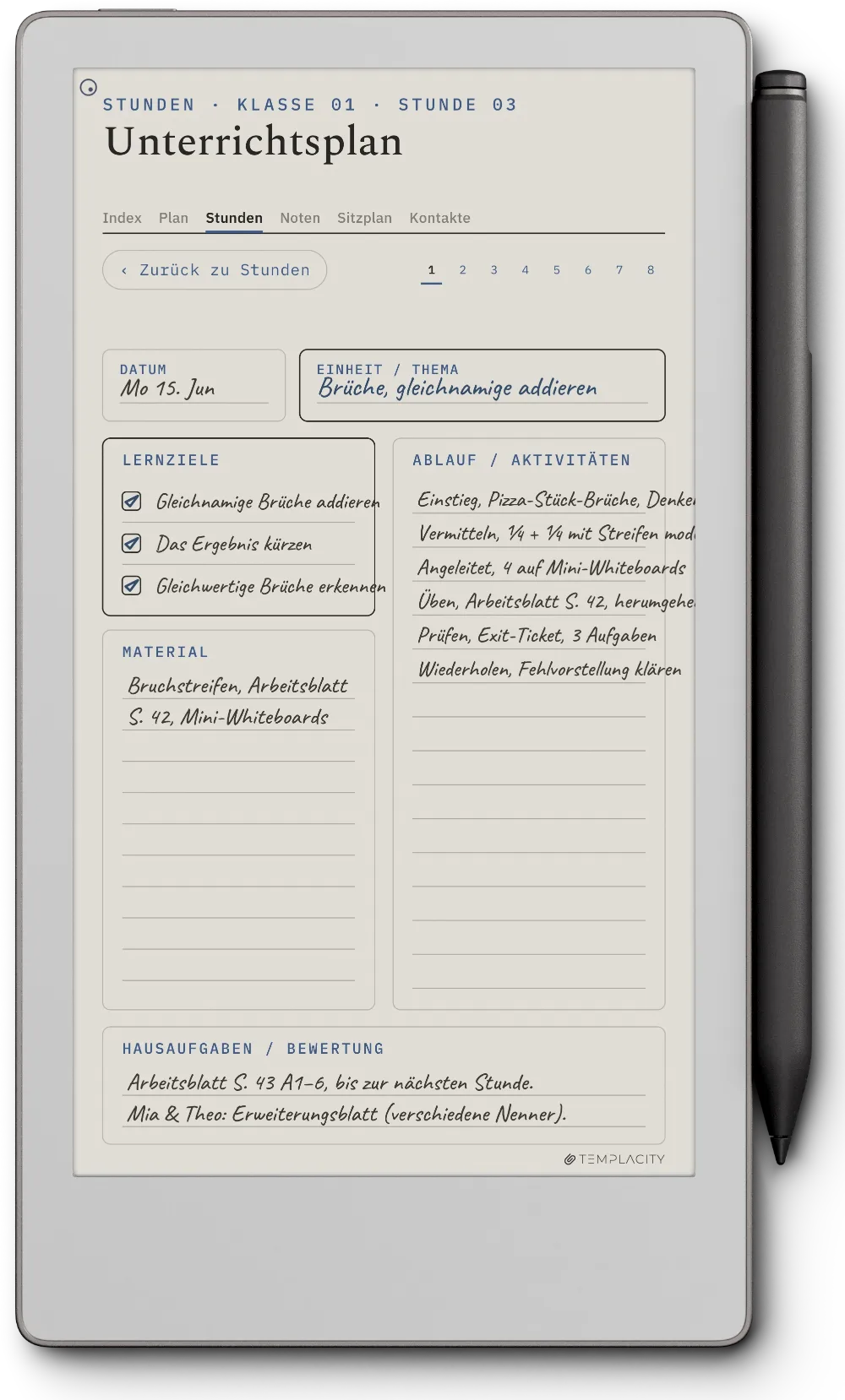 The Planner auf dem reMarkable Paper Pro Move