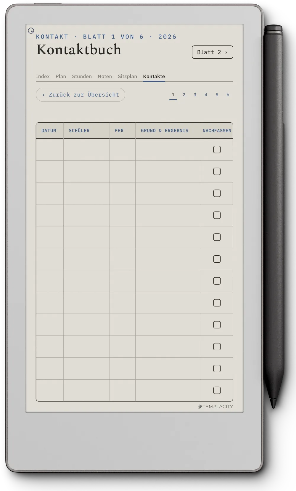 The Planner · Lehrer reMarkable Paper Pro Move Seite 5