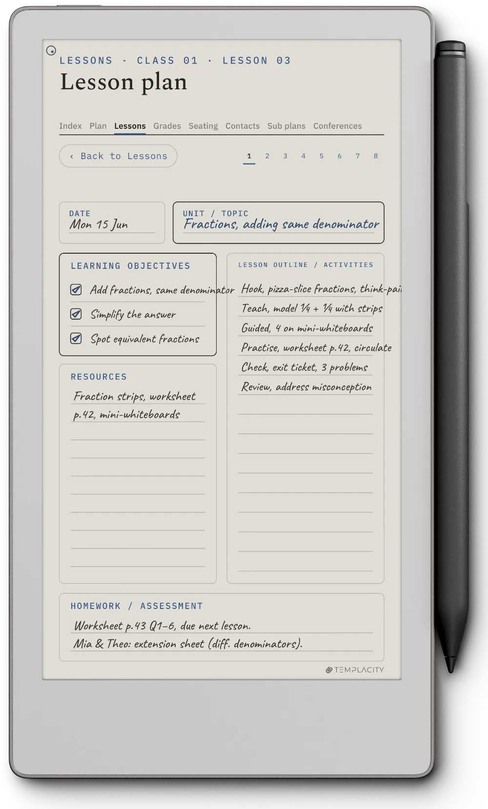 The Planner on the reMarkable Paper Pro Move