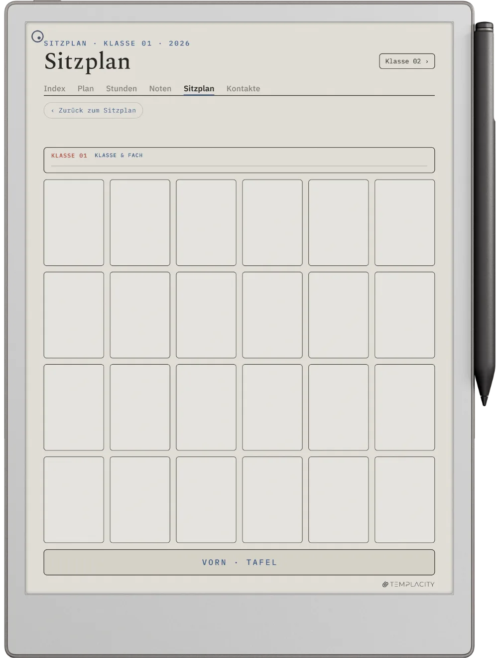 The Planner · Lehrer reMarkable Paper Pro Seite 4
