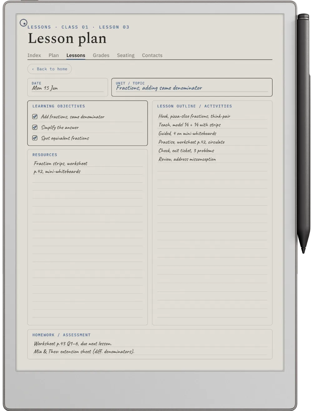 Digital Teacher Planner