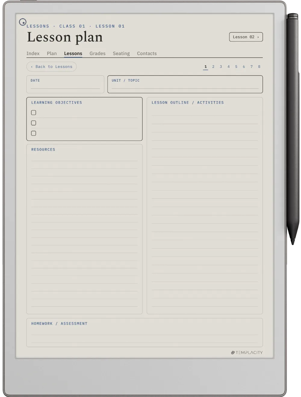 The Planner The Lesson Plan
