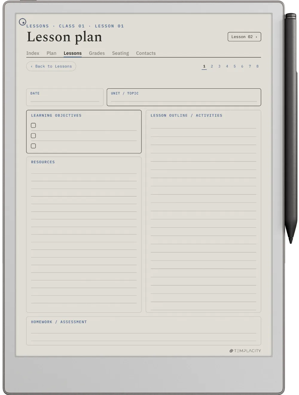 The Planner The Lesson Plan