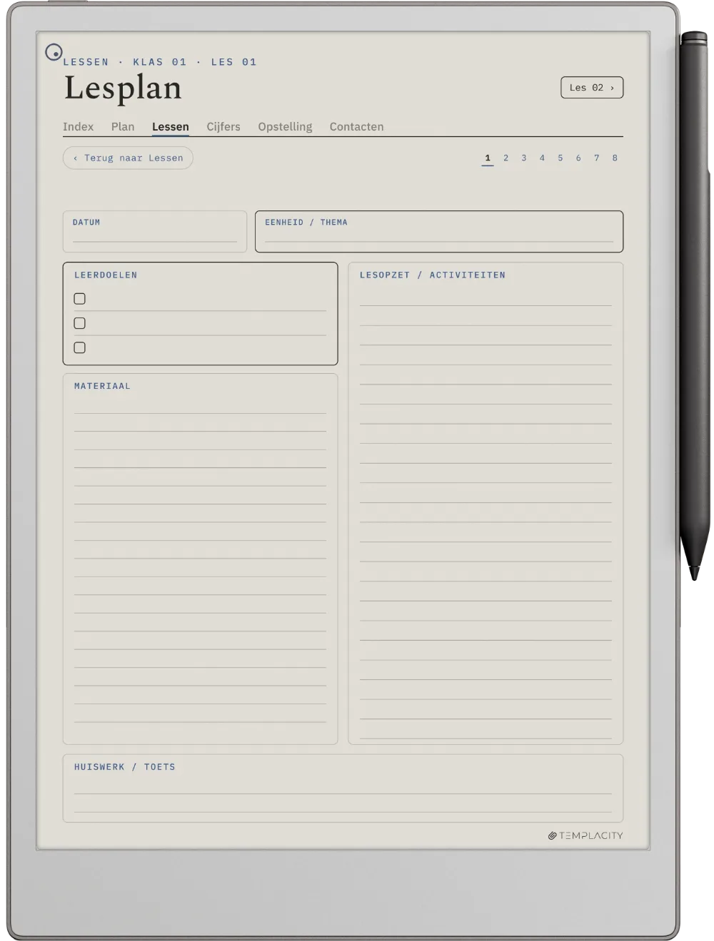 The Planner Het lesplan