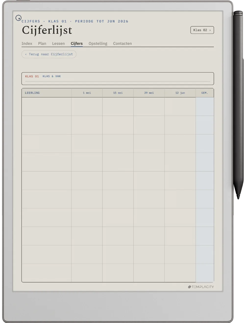 The Planner · Docent reMarkable Paper Pro pagina 2