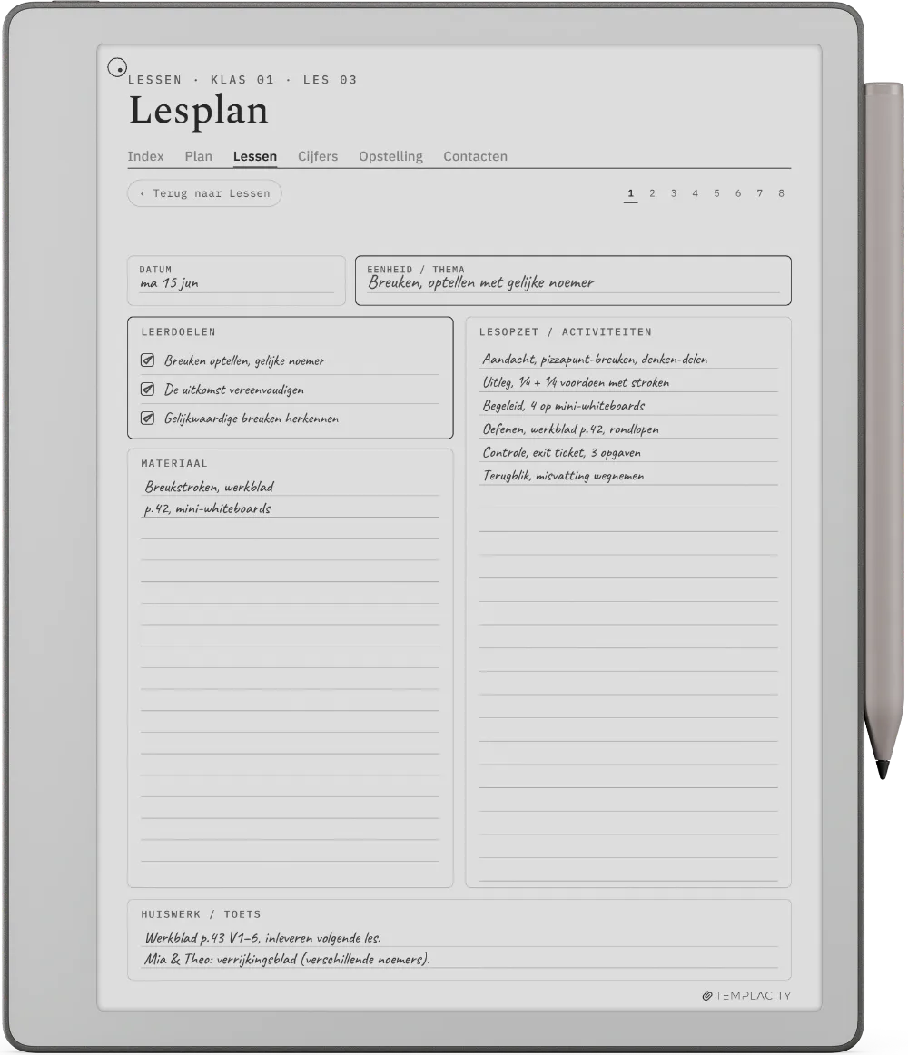 The Planner op de reMarkable Paper Pure
