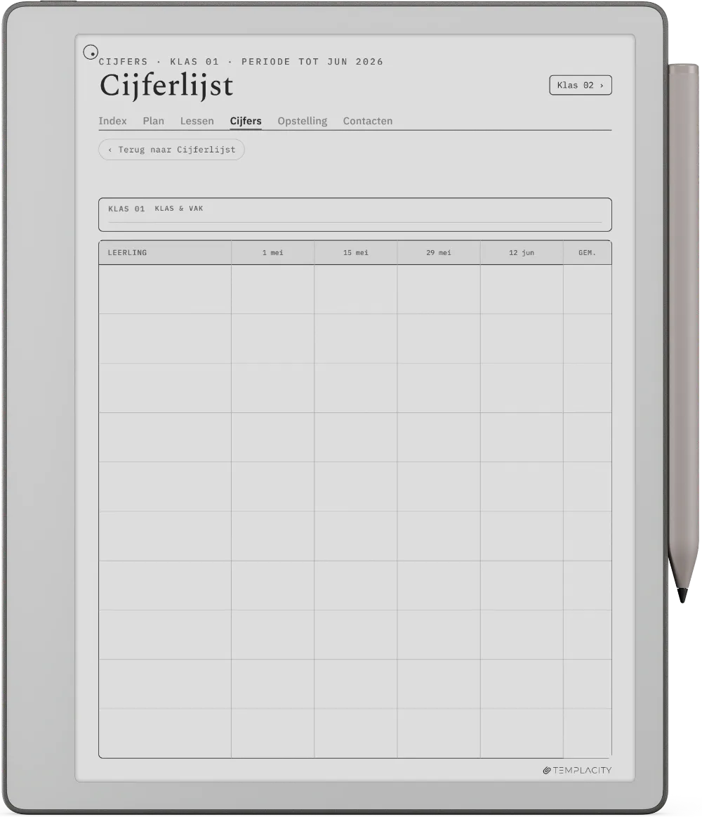 The Planner · Docent reMarkable Paper Pure pagina 2