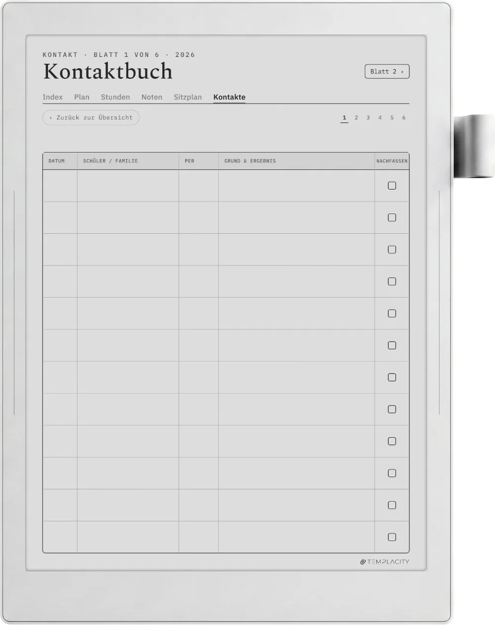 The Planner · Lehrer Supernote Manta Seite 5