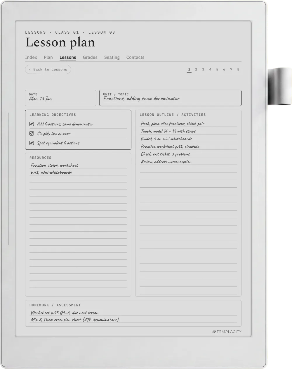 The Planner on the Supernote Manta