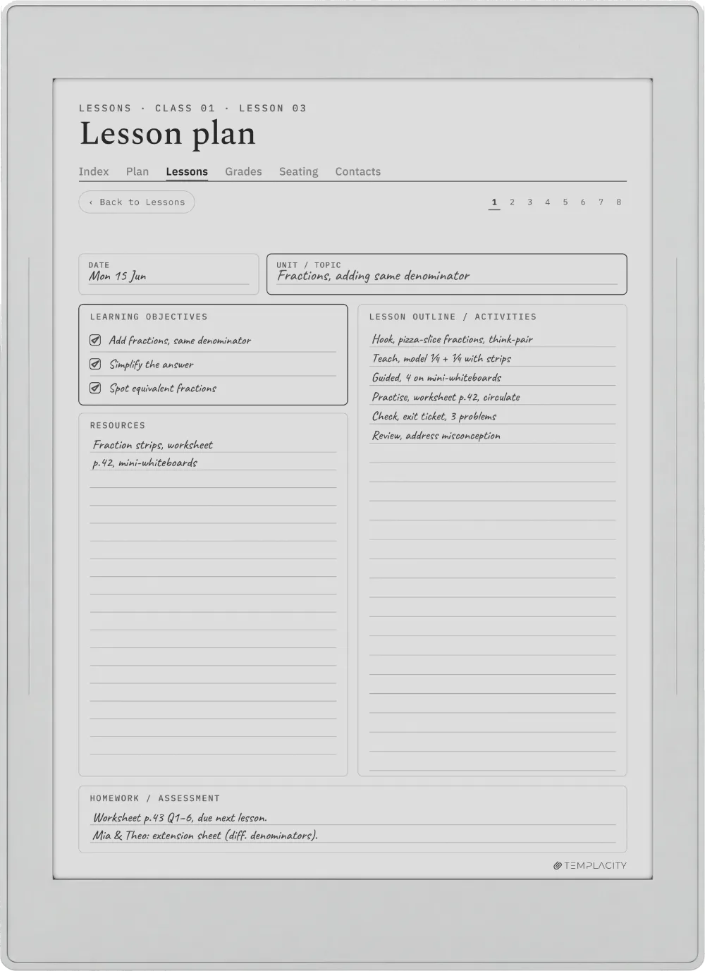 The Planner on the Supernote Nomad