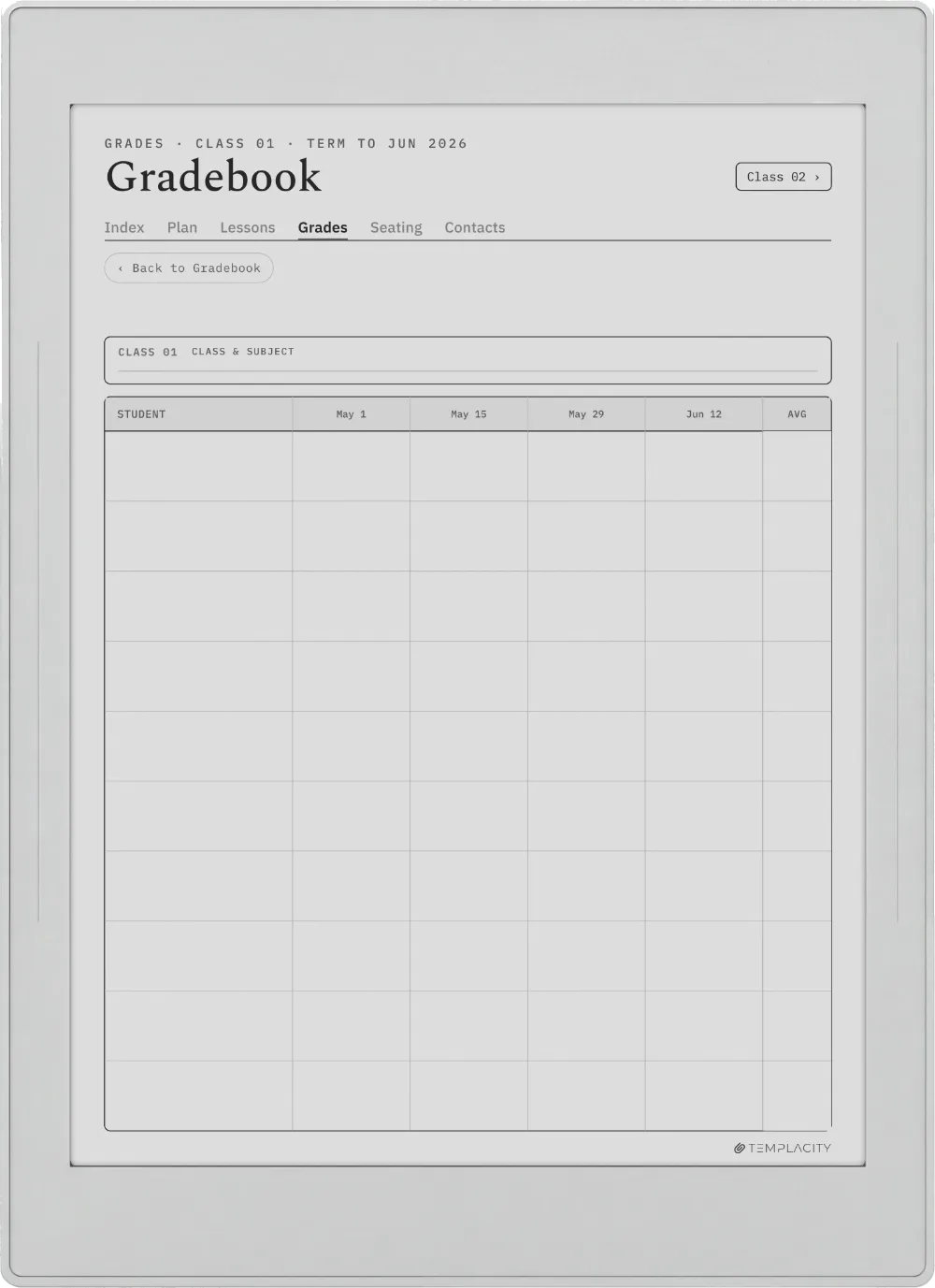 The Planner · Teacher Supernote Nomad page 2
