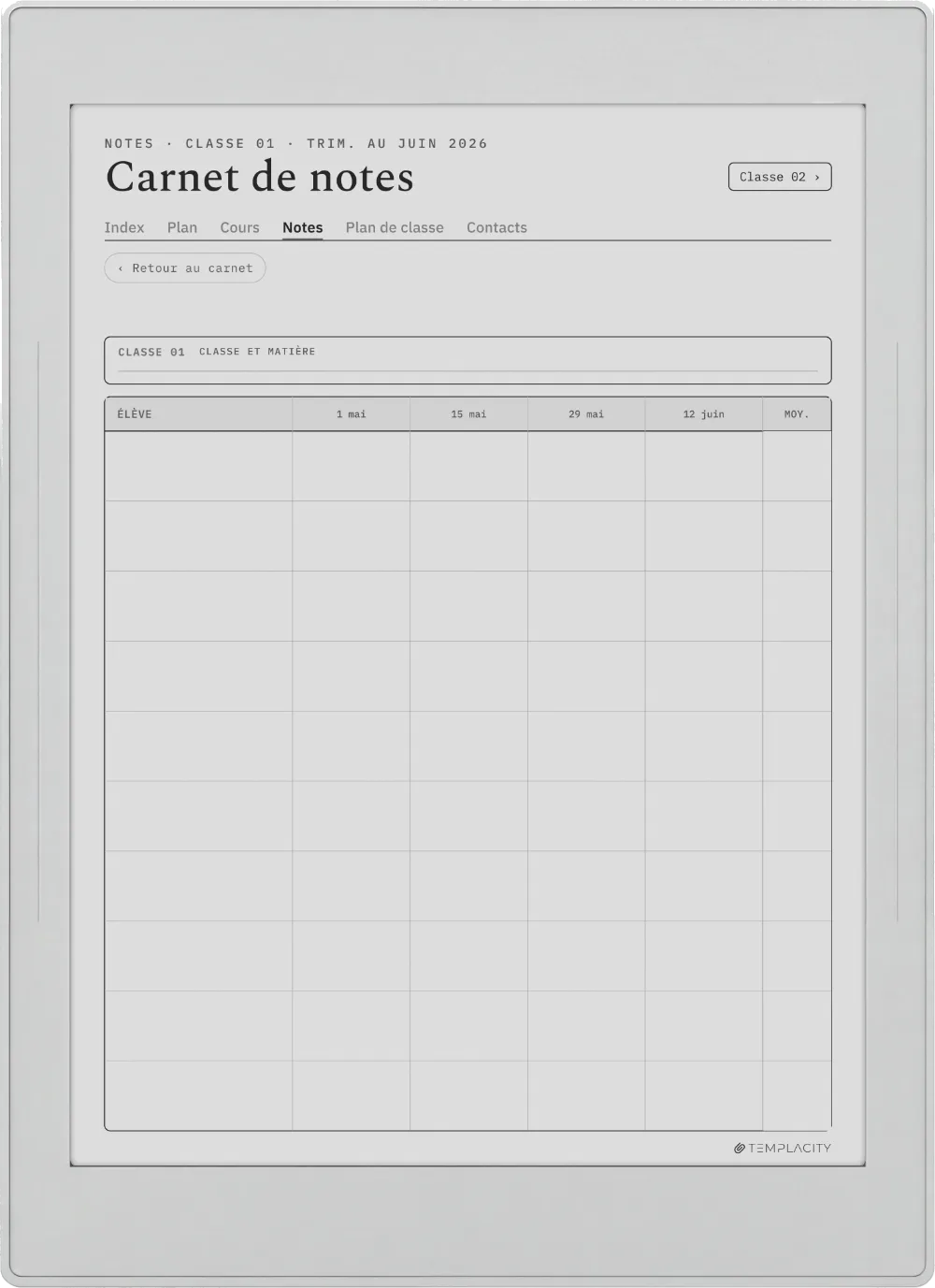 The Planner · Enseignant Supernote Nomad page 2