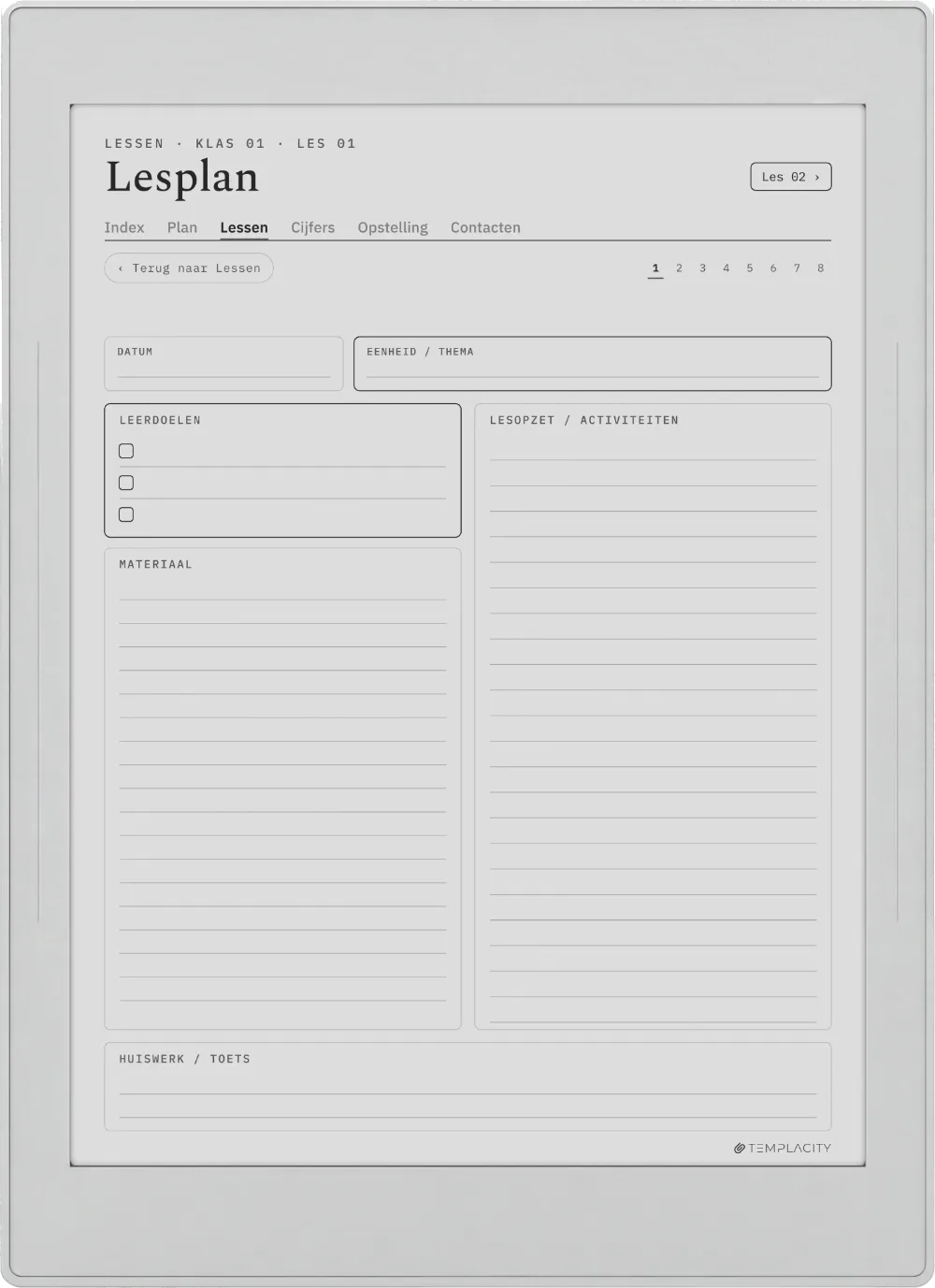 The Planner Het lesplan