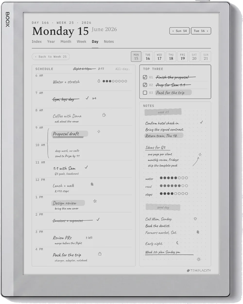 The Planner on the Boox Go 10.3