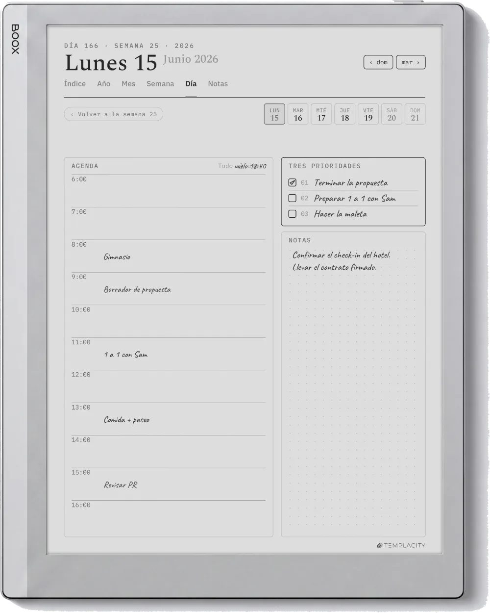 The Planner en el Boox Go 10.3