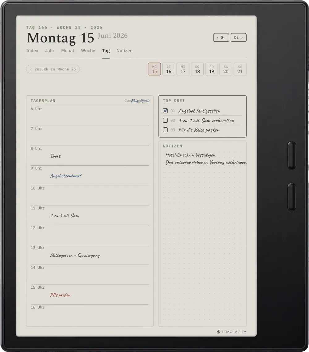 The Planner auf dem Boox Go Color 7 (Gen II)