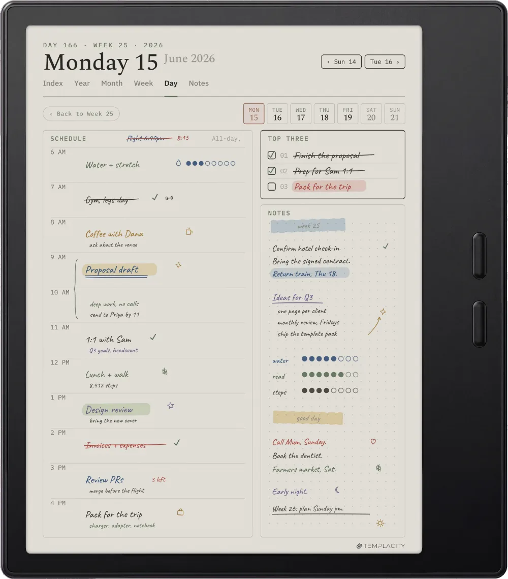 The Planner on the Boox Go Color 7 (Gen II)
