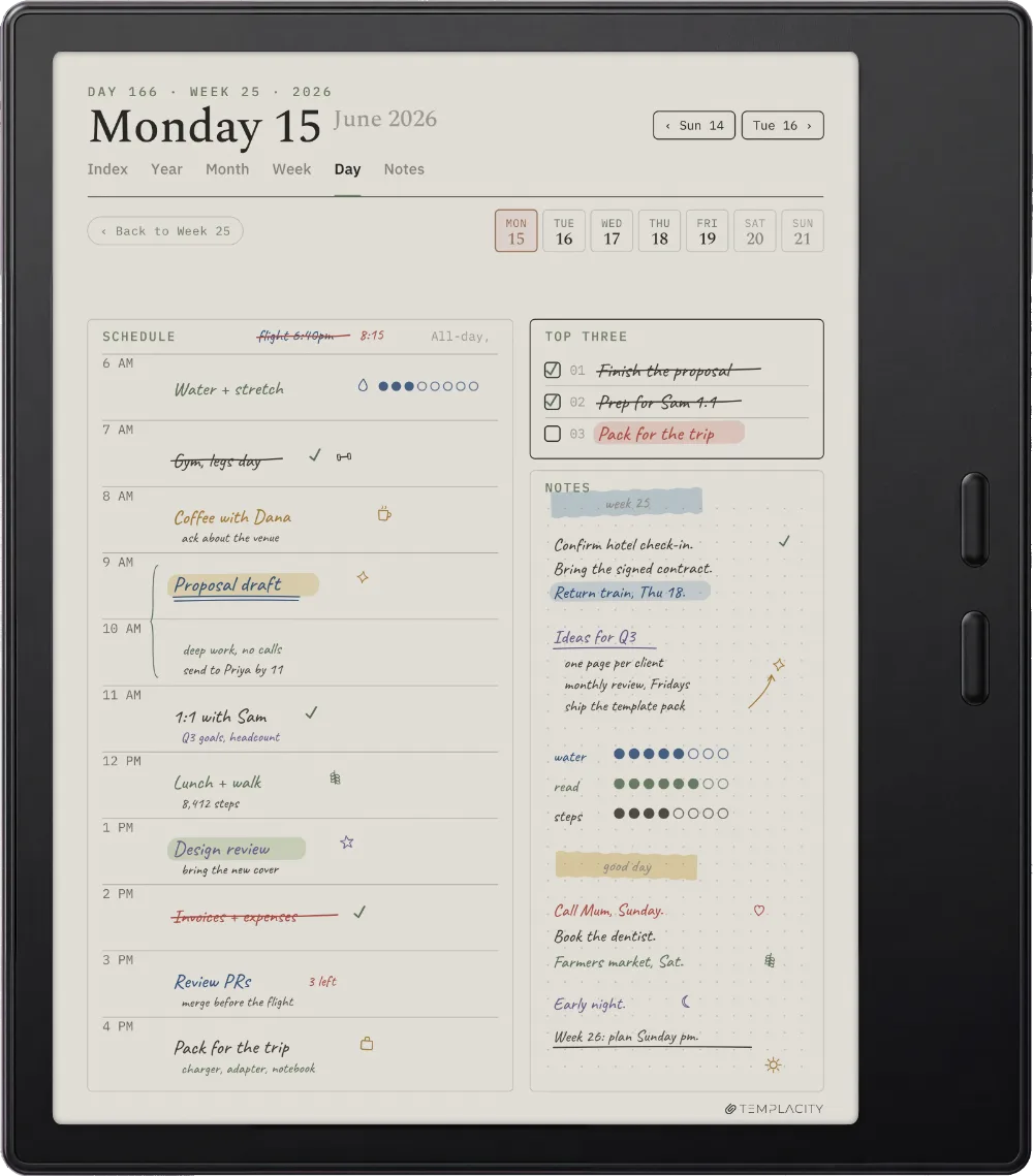 The Planner on the Boox Go Color 7 (Gen II)