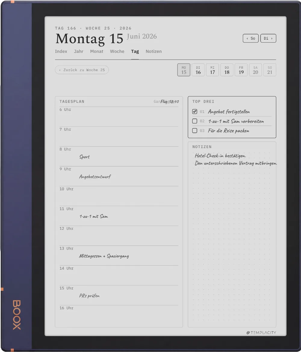 The Planner auf dem Boox Note Air2
