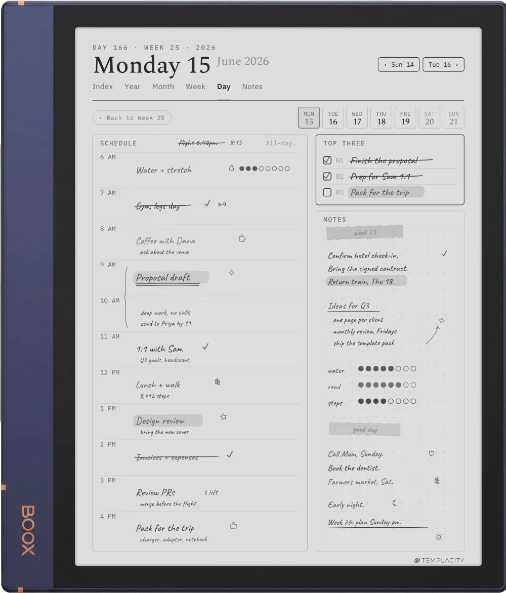 The Planner on the Boox Note Air2