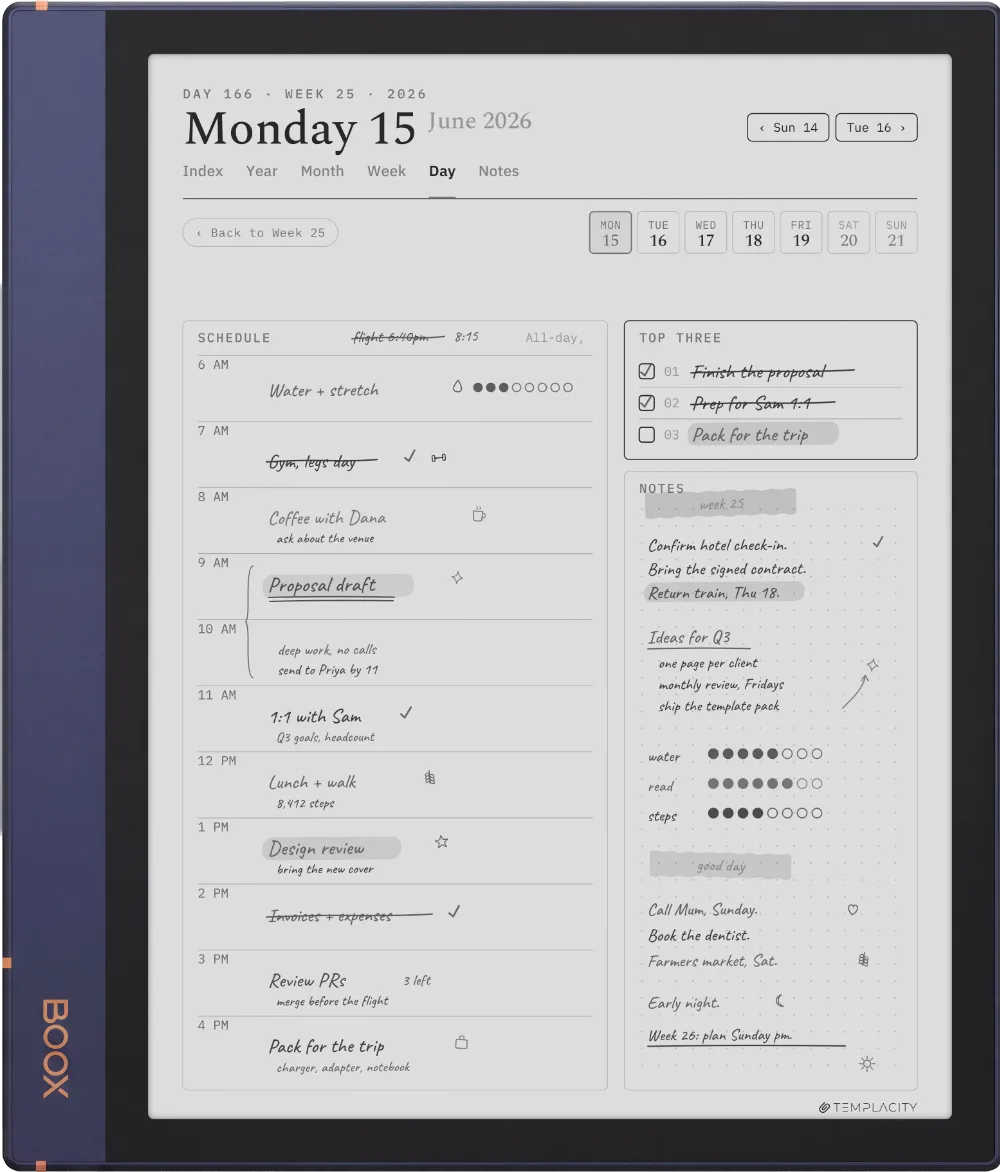 The Planner on the Boox Note Air2