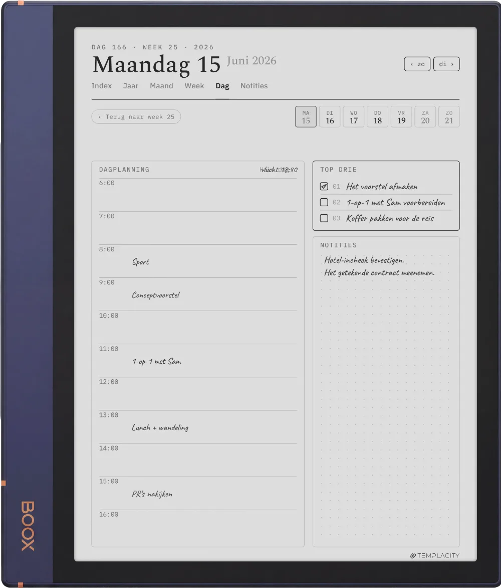 The Planner op de Boox Note Air2
