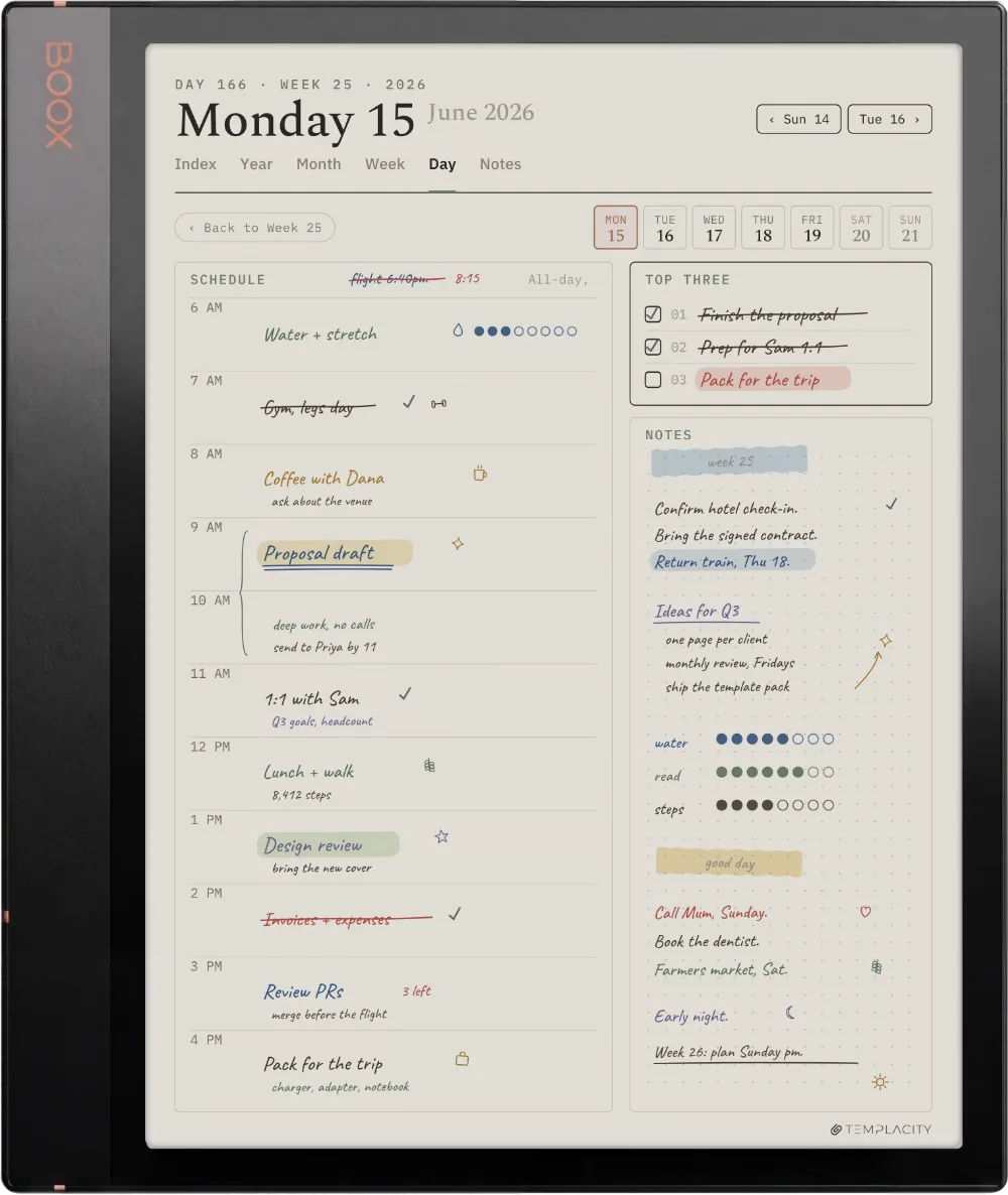 The Planner on the Boox Note Air3 C