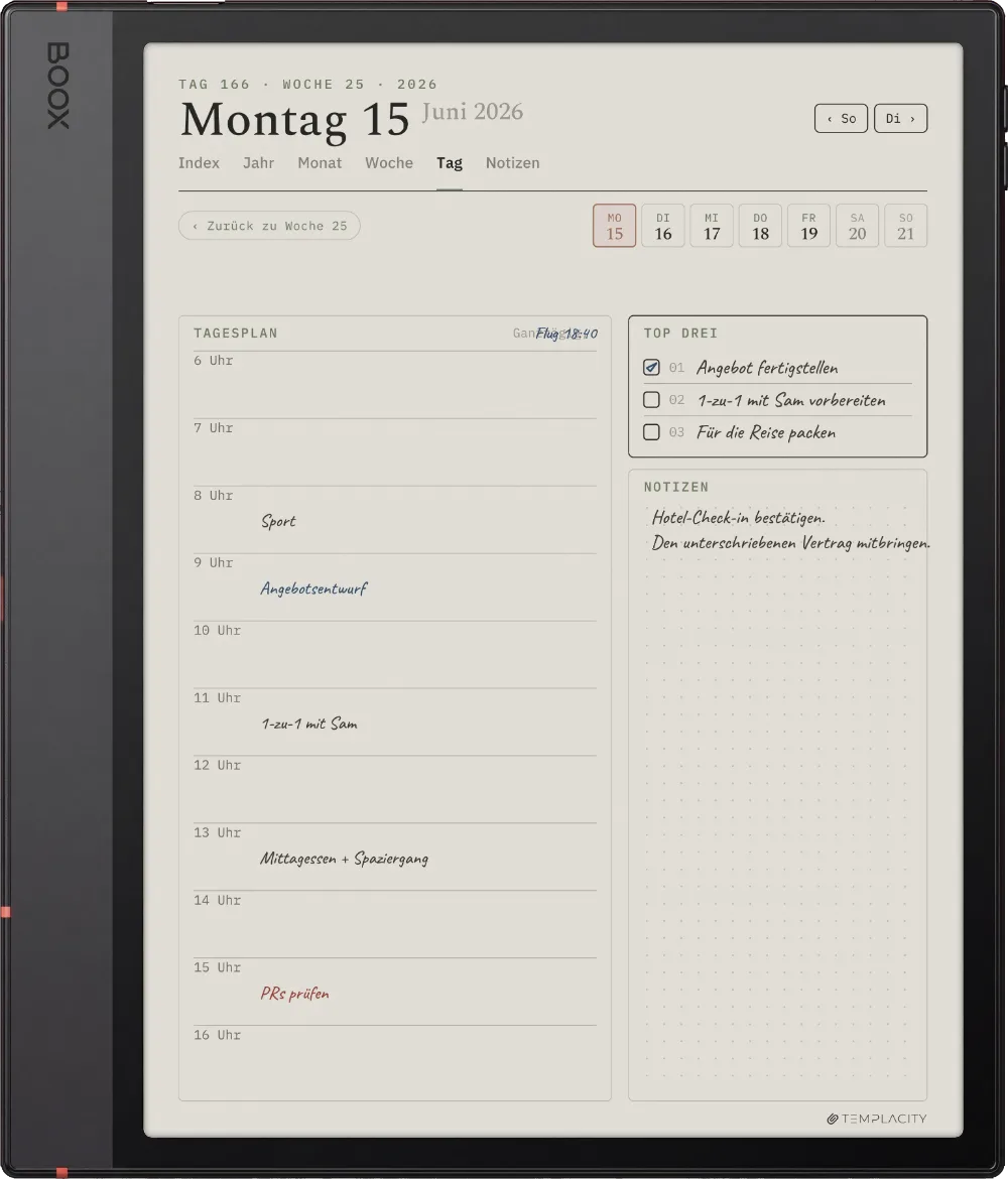 The Planner auf dem Boox Note Air5 C